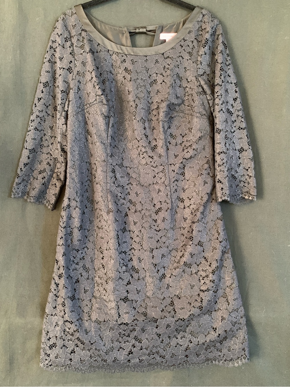Lilly Pulitzer Black Lace Shift Dress w/Satin Trim & Bow Detail - Size 10 - Picture 16 of 16